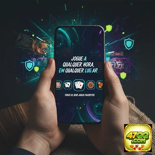 Tela do aplicativo 47qq com jogos de cassino acessíveis.