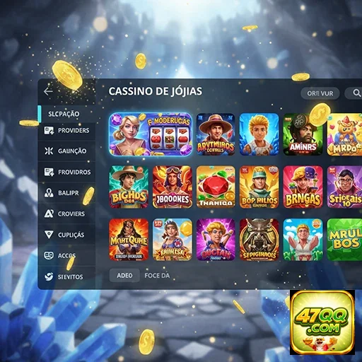 Tela do aplicativo 47qq com acesso ao cassino de joias.