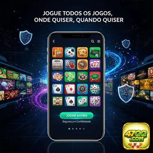 Tela do aplicativo cassino 47qq com diversos jogos em exibição.
