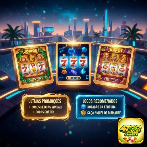 Tela do aplicativo 47qq com slots VIP em destaque.