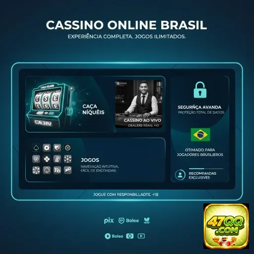 Interface do site 47qq mostrando serviços VIP e personalização.