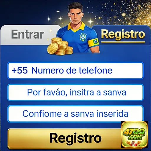 Tela de registro do 47qq com campos para informações do jogador.
