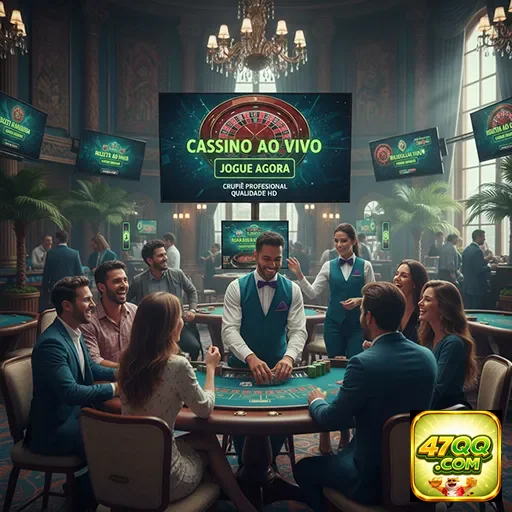 Jogadores em mesa de cassino ao vivo da 47qq.