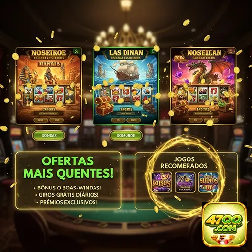Imagem do 47qq com promoções de jogos VIP e acesso destacado.